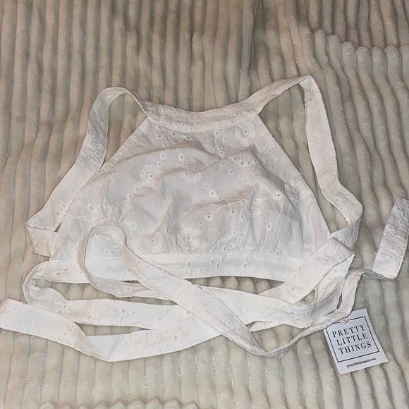 Pretty Little Things White Wrap Top - Picture 1 of 4